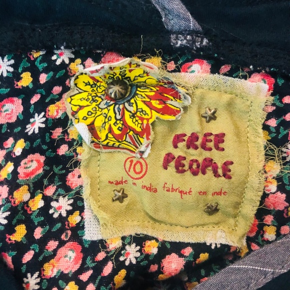 Free People Artsy Floral Stripe Contrast Dress Tie - Picture 6 of 6